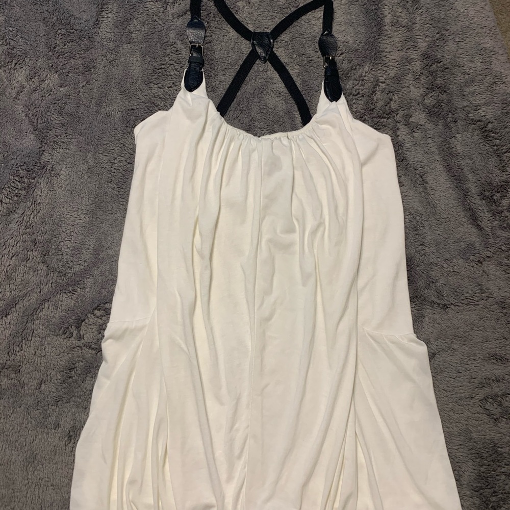 Unique top with suspenders “lookalike” straps